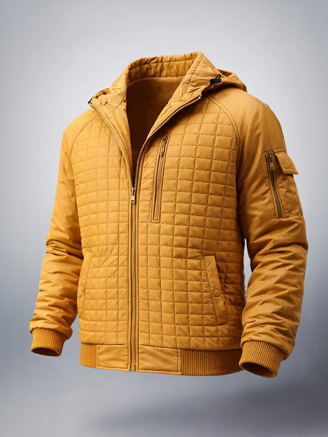 Men's Mustard Yellow Slim Fit Solid Casual Jacket