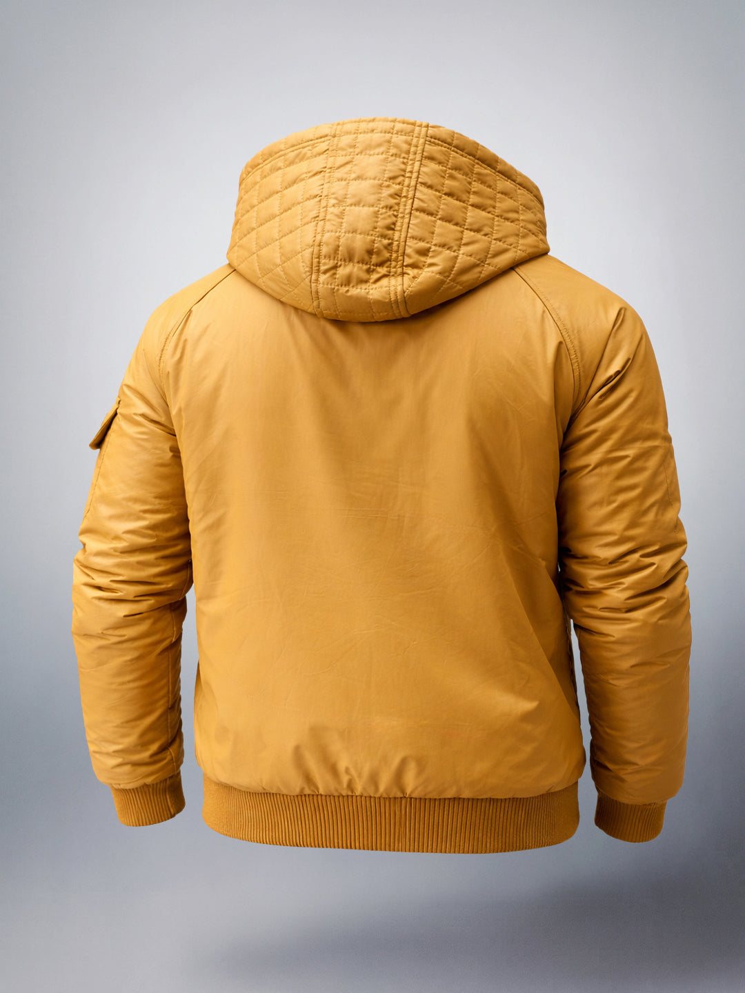 Men's Mustard Yellow Slim Fit Solid Casual Jacket