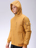 Men's Mustard Slim Fit Solid Hooded Jacket
