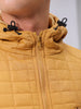 Men's Mustard Slim Fit Solid Hooded Jacket