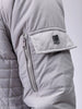 Men's Grey Slim Fit Solid Hooded Jacket