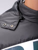 Men's Black Slim Fit Graphic Printed Hooded Jacket