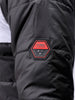 Men's Black Slim Fit Graphic Printed Hooded Jacket