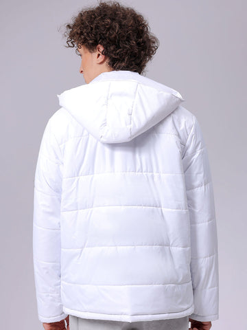 Men's Slim Fit Graphic Hooded Puffer Jacket