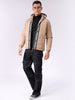 Men's Brown Slim Fit Graphic Jacket