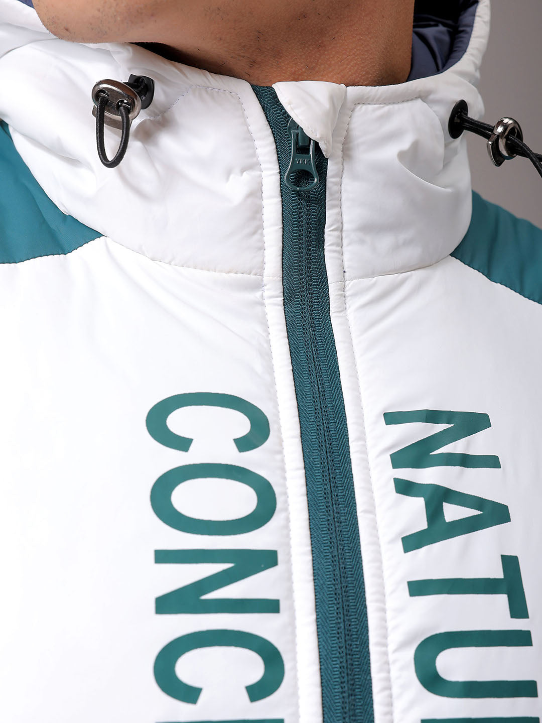 Men's Green Slim Fit Graphic Jacket