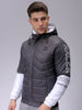 Men's Slim Fit Colourblocked Hooded Puffer Jacket