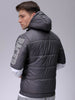Men's Slim Fit Colourblocked Hooded Puffer Jacket