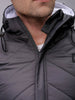 Men's Slim Fit Colourblocked Hooded Puffer Jacket