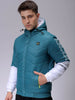 Men's Slim Fit Colourblocked Hooded Puffer Jacket