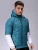 Men's Slim Fit Colourblocked Hooded Puffer Jacket