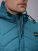 Men's Slim Fit Colourblocked Hooded Puffer Jacket