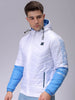 Men's Slim Fit Colourblocked Hooded Puffer Jacket