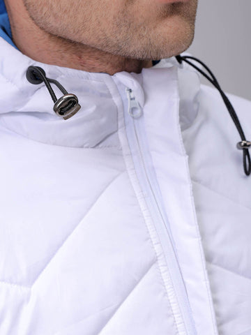 Men's Slim Fit Colourblocked Hooded Puffer Jacket