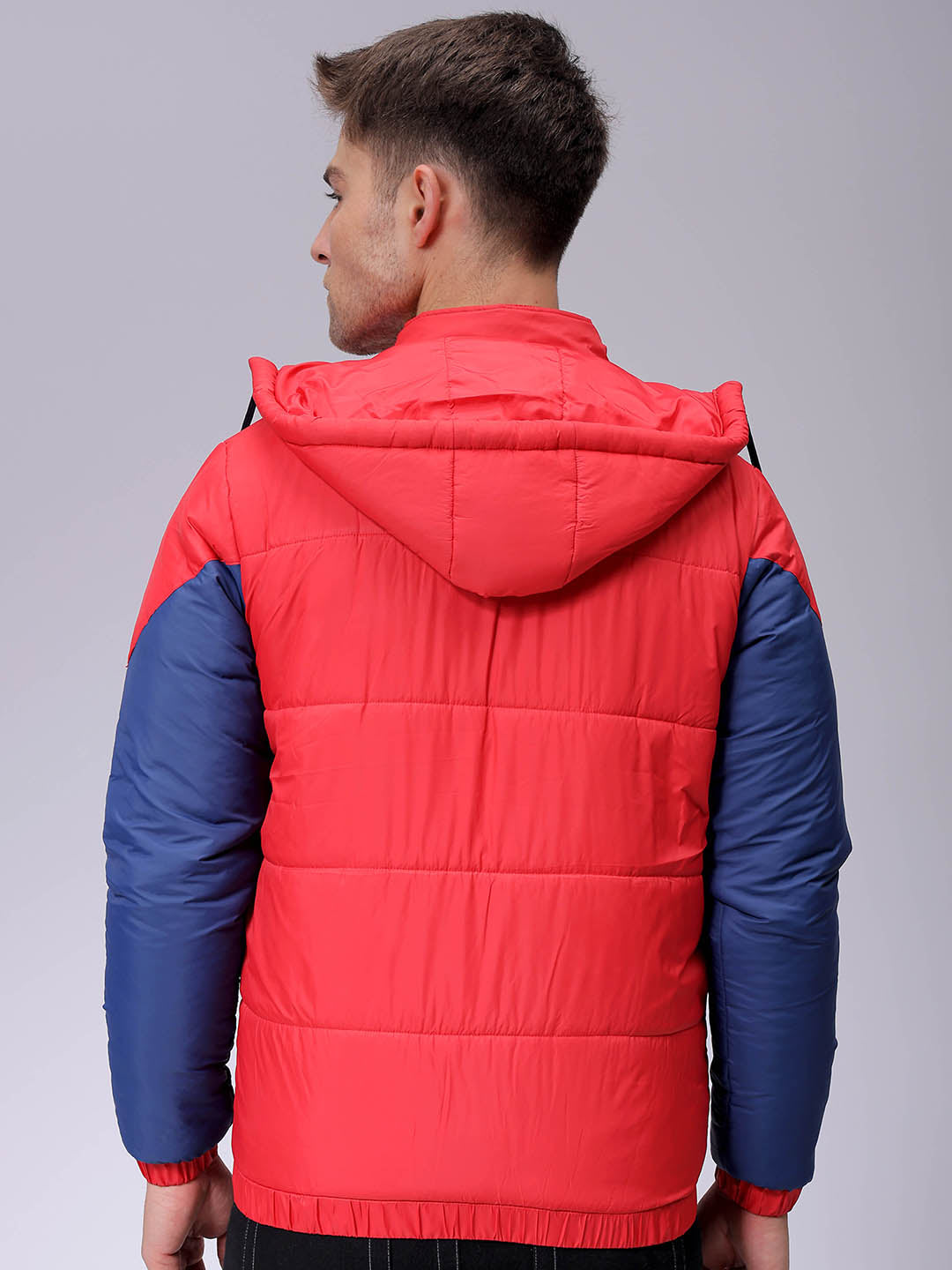 Men's Slim Fit Mix & Match Hooded Puffer Jacket