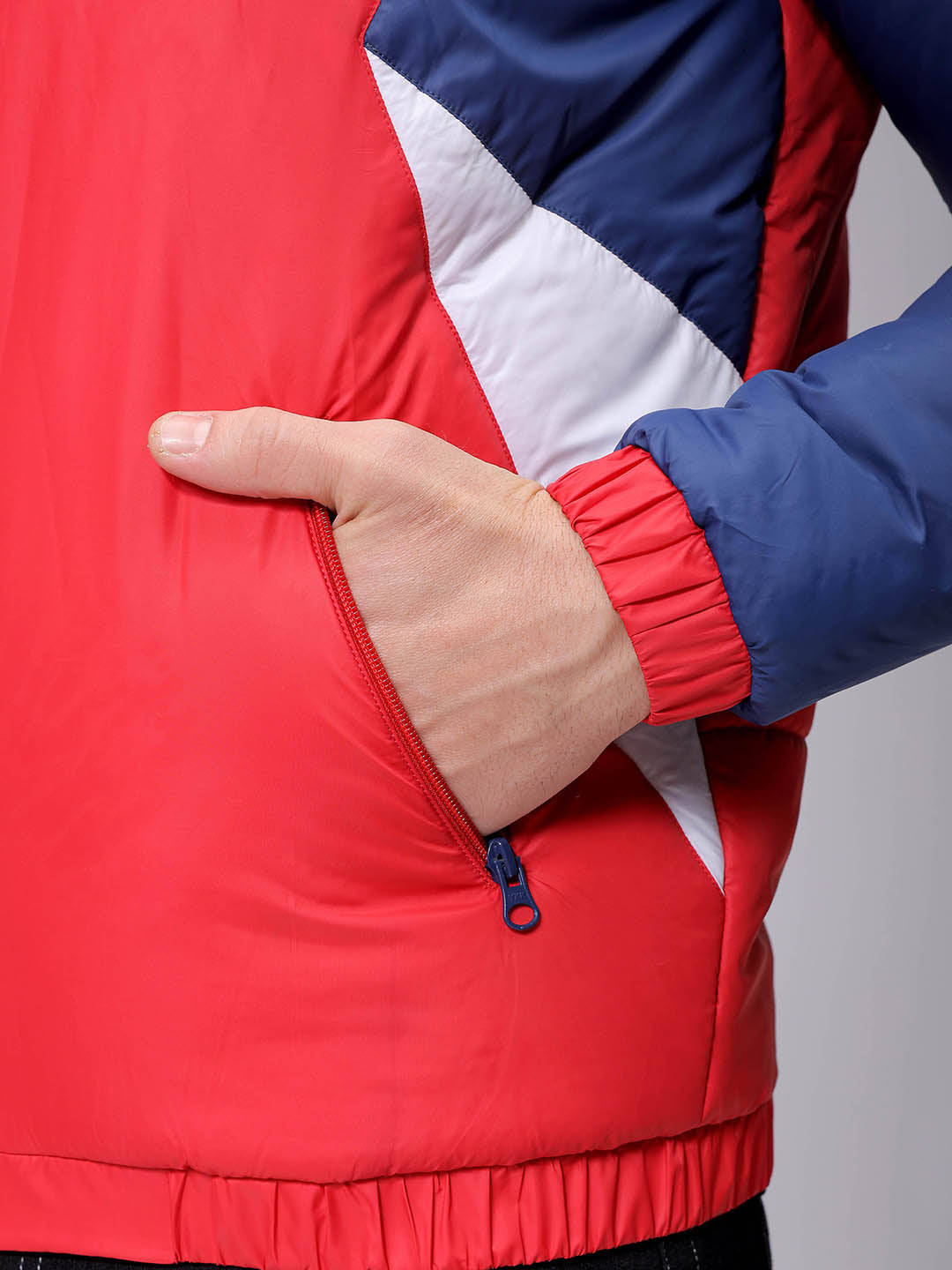 Men's Slim Fit Mix & Match Hooded Puffer Jacket