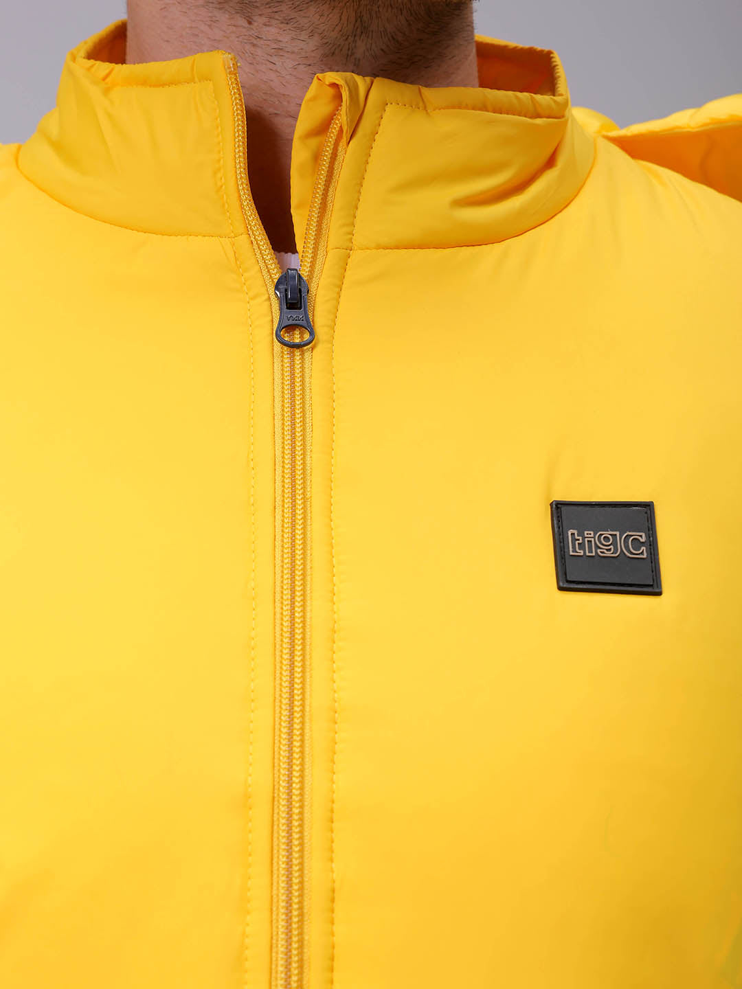 Men's Slim Fit Mix & Match Hooded Puffer Jacket