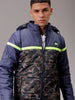 Men's Navy Blue Slim Fit Camouflage Jacket