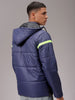 Men's Navy Blue Slim Fit Camouflage Jacket