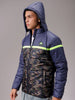 Men's Navy Blue Slim Fit Camouflage Jacket