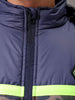 Men's Navy Blue Slim Fit Camouflage Jacket