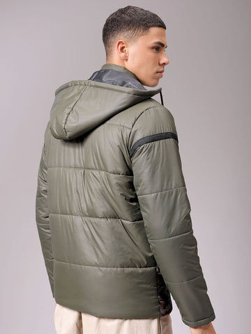 Men's Green Slim Fit Camouflage Jacket