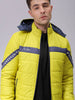 Men's Slim Fit Mix & Match Hooded Puffer Jacket