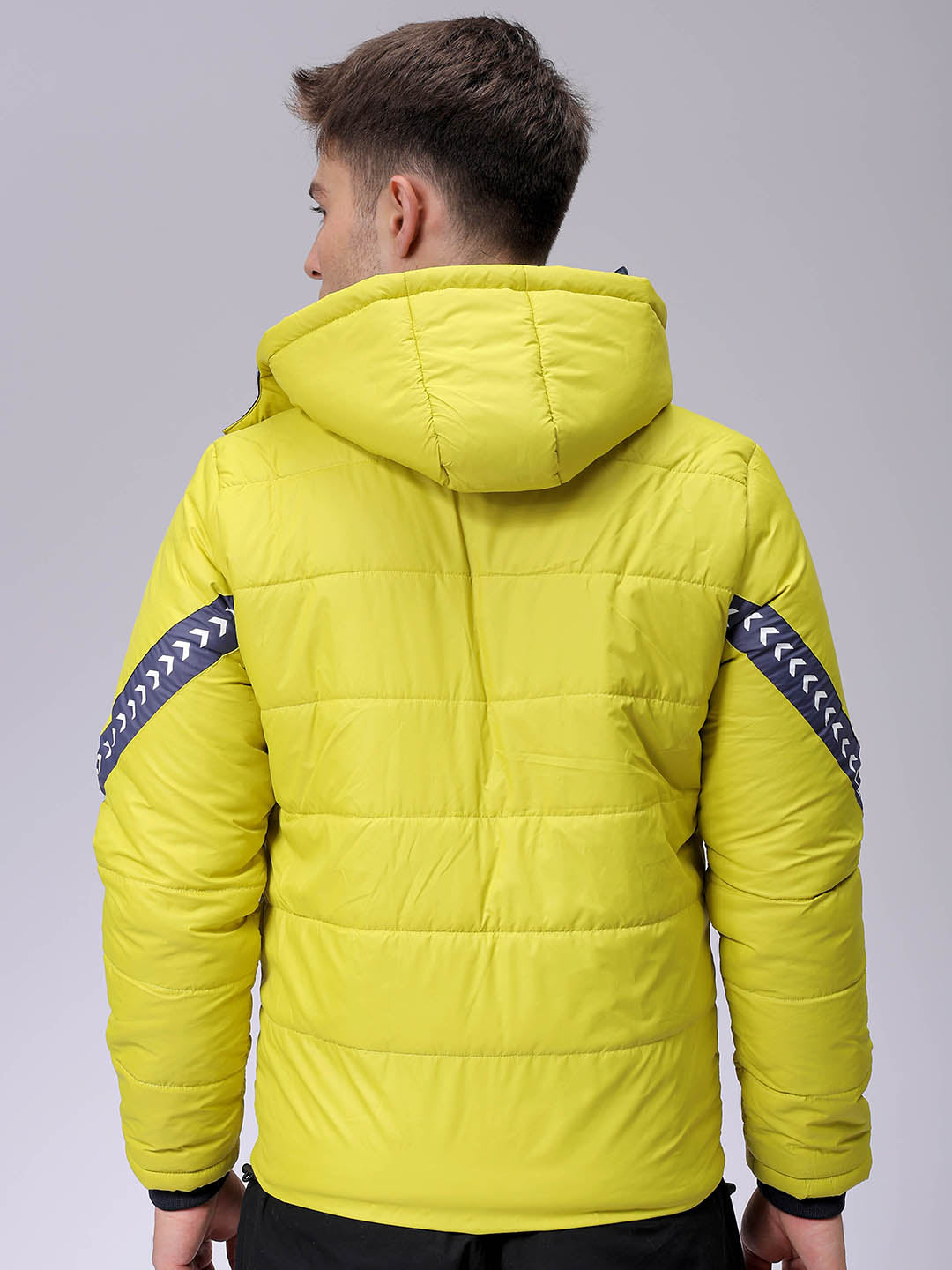 Men's Slim Fit Mix & Match Hooded Puffer Jacket