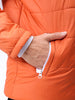 Men's Orange Slim Fit Colourblocked Hooded Jacket