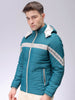 Men's Slim Fit Colourblocked Hooded Puffer Jacket