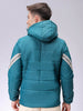 Men's Slim Fit Colourblocked Hooded Puffer Jacket