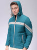 Men's Slim Fit Colourblocked Hooded Puffer Jacket