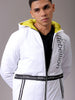 Men's White Slim Fit Printed Jacket
