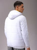 Men's White Slim Fit Printed Jacket