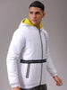Men's White Slim Fit Printed Jacket