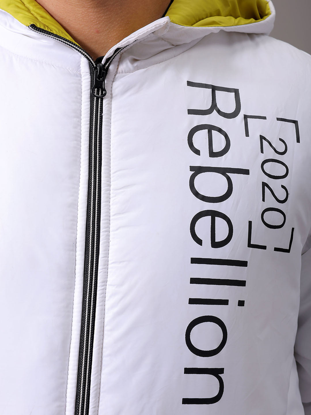 Men's White Slim Fit Printed Jacket