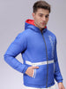Men's Slim Fit Colourblocked Hooded Puffer Jacket