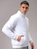 Men's White Slim Fit Solid Reversible Jacket
