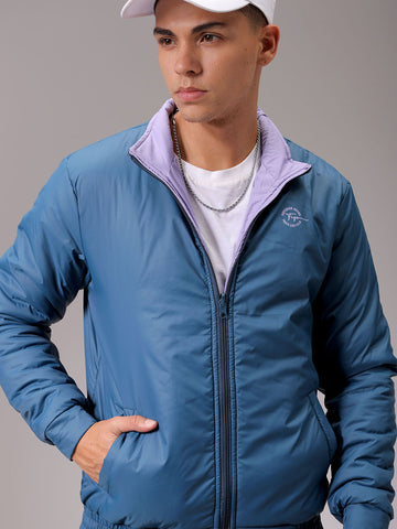 Men's Lavender Slim Fit Solid Jacket