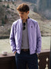 Men's Purple Slim Fit Solid Casual Jacket