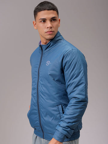 Men's Lavender Slim Fit Solid Jacket