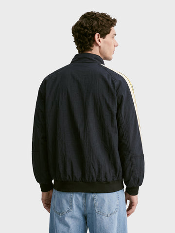 Men's Black Slim Fit Solid Casual Jacket