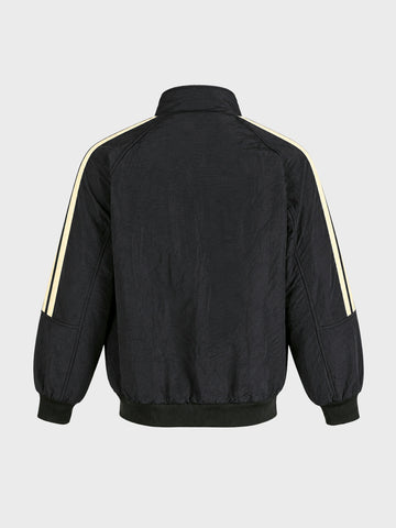 Men's Black Slim Fit Solid Casual Jacket