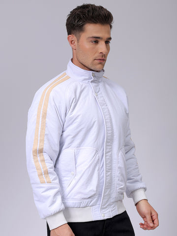 Men's Slim Fit Solid Zipperper Quilted Jacket