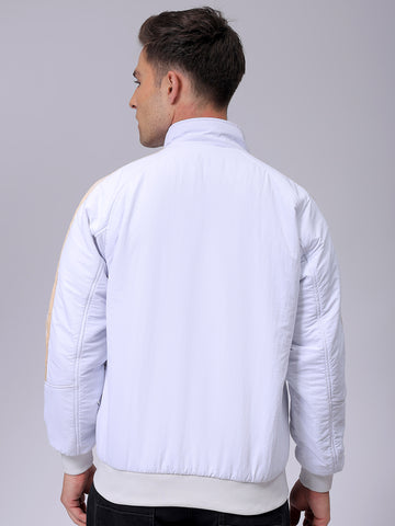 Men's Slim Fit Solid Zipperper Quilted Jacket