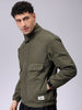 Men's Slim Fit Solid Zipperper Quilted Jacket