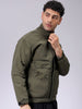 Men's Slim Fit Solid Zipperper Quilted Jacket
