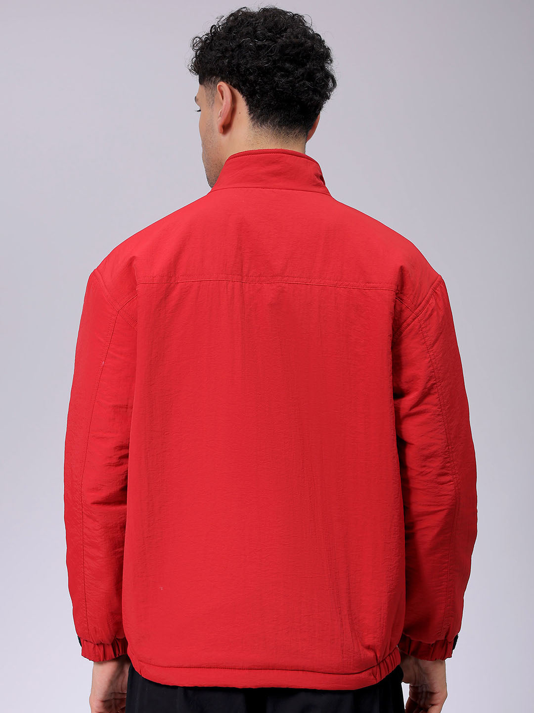 Men's Slim Fit Solid Zipperper Quilted Jacket