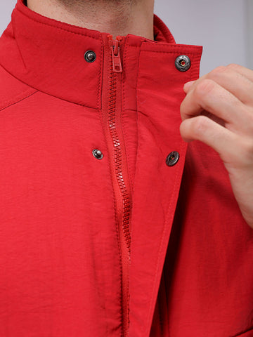 Men's Slim Fit Solid Zipperper Quilted Jacket