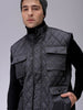Men's Slim Fit Solid High Neck Puffer Jacket